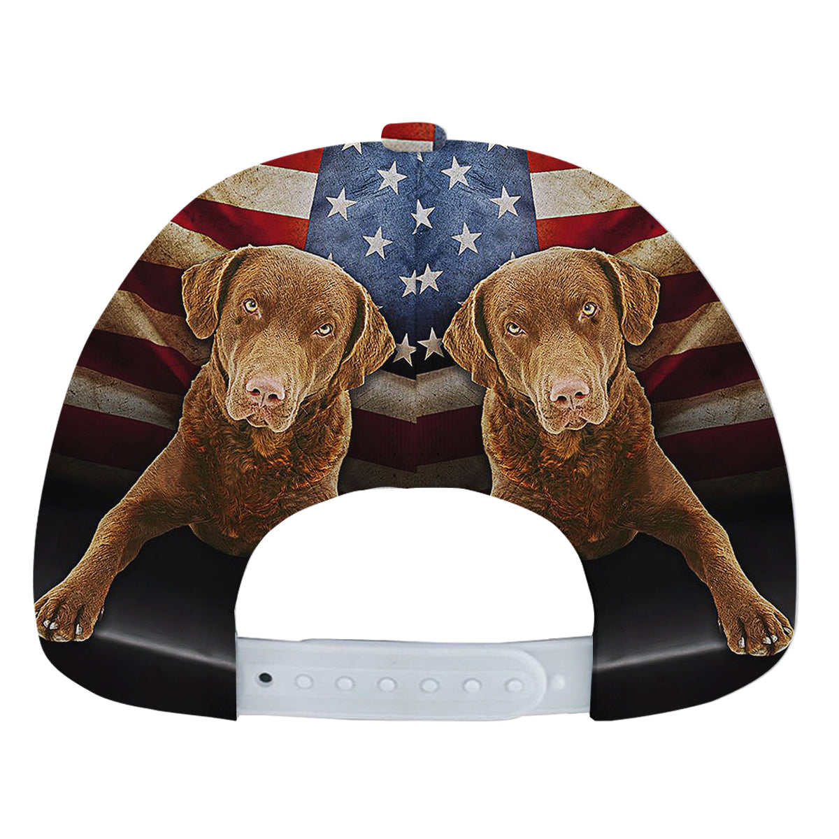 Chesapeake Bay Retriever Dog American flag Baseball Cap Hat