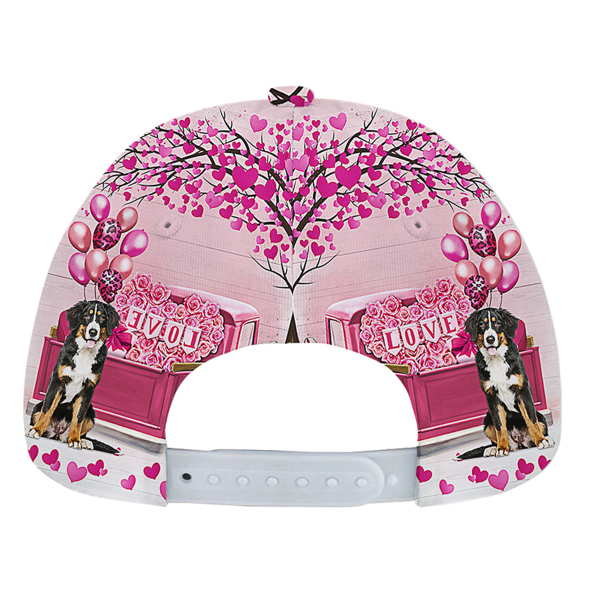 Dog Valentine Bernese Mountain Baseball Cap Hat