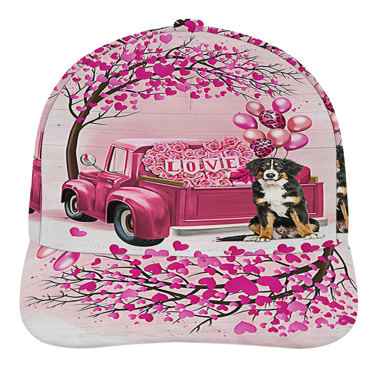 Dog Valentine Bernese Mountain Baseball Cap Hat