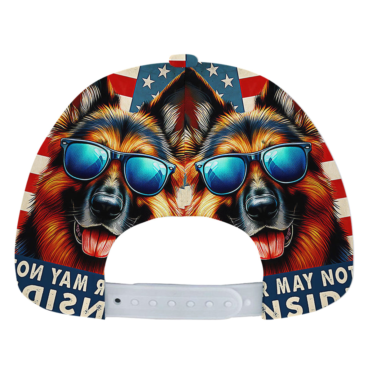 Funny German Shepherd Dog American flag Baseball Cap Hat