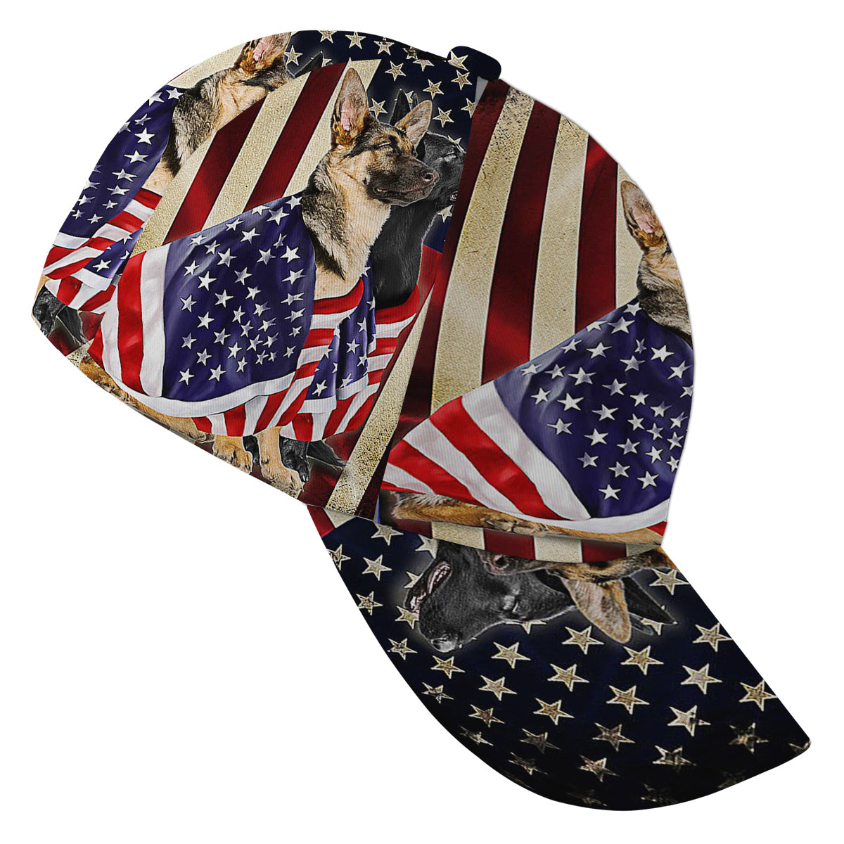 German Shepherd Dogs American flag Patriot Baseball Cap Hat