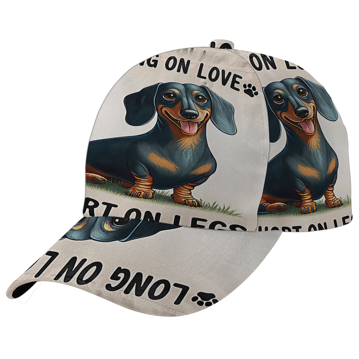 Dachshund Dog Long On Love Short On Legs Baseball Cap Hat