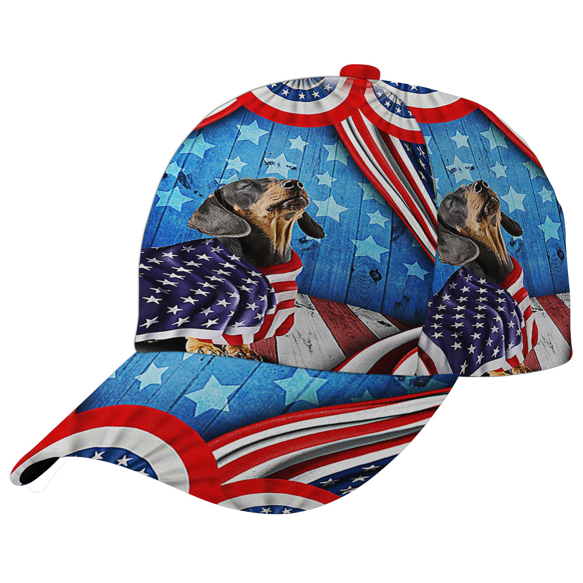 Happy 4th Of July Dachshund Patriotic Dog American flag Baseball Cap Hat