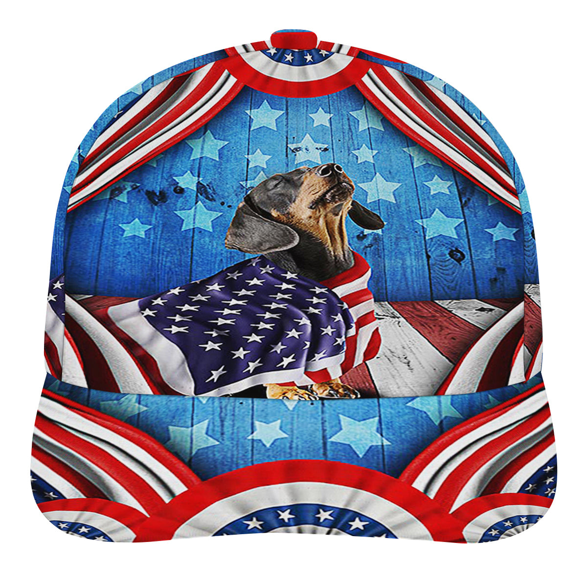 Happy 4th Of July Dachshund Patriotic Dog American flag Baseball Cap Hat