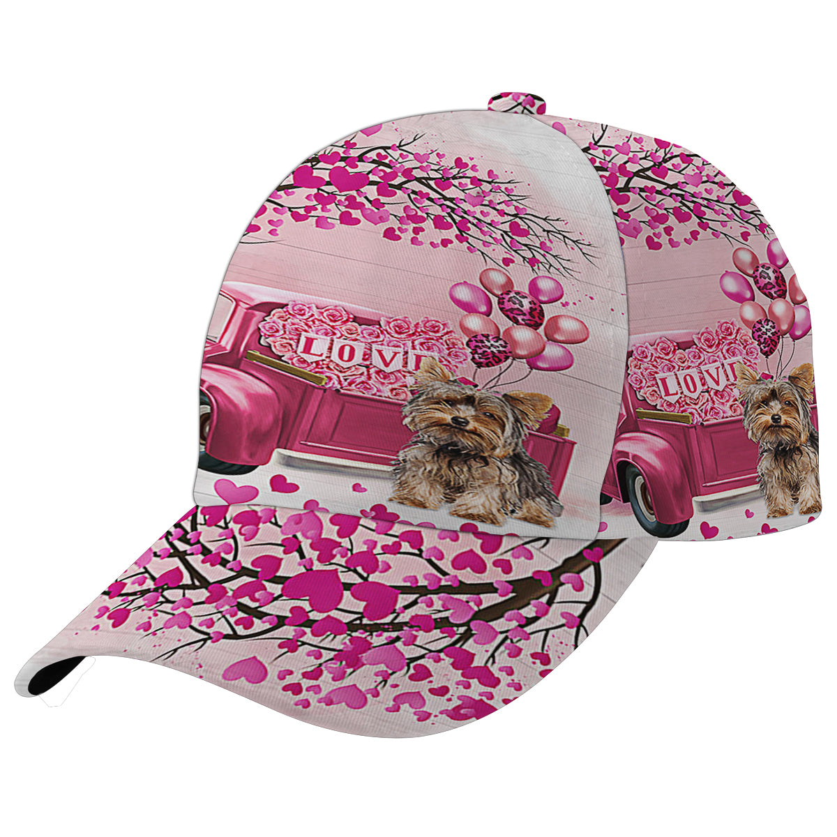 Dog Valentine Yorkshire Terrier Baseball Cap Hat