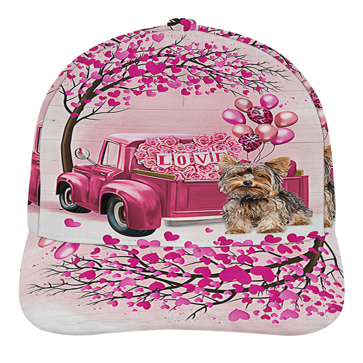 Dog Valentine Yorkshire Terrier Baseball Cap Hat