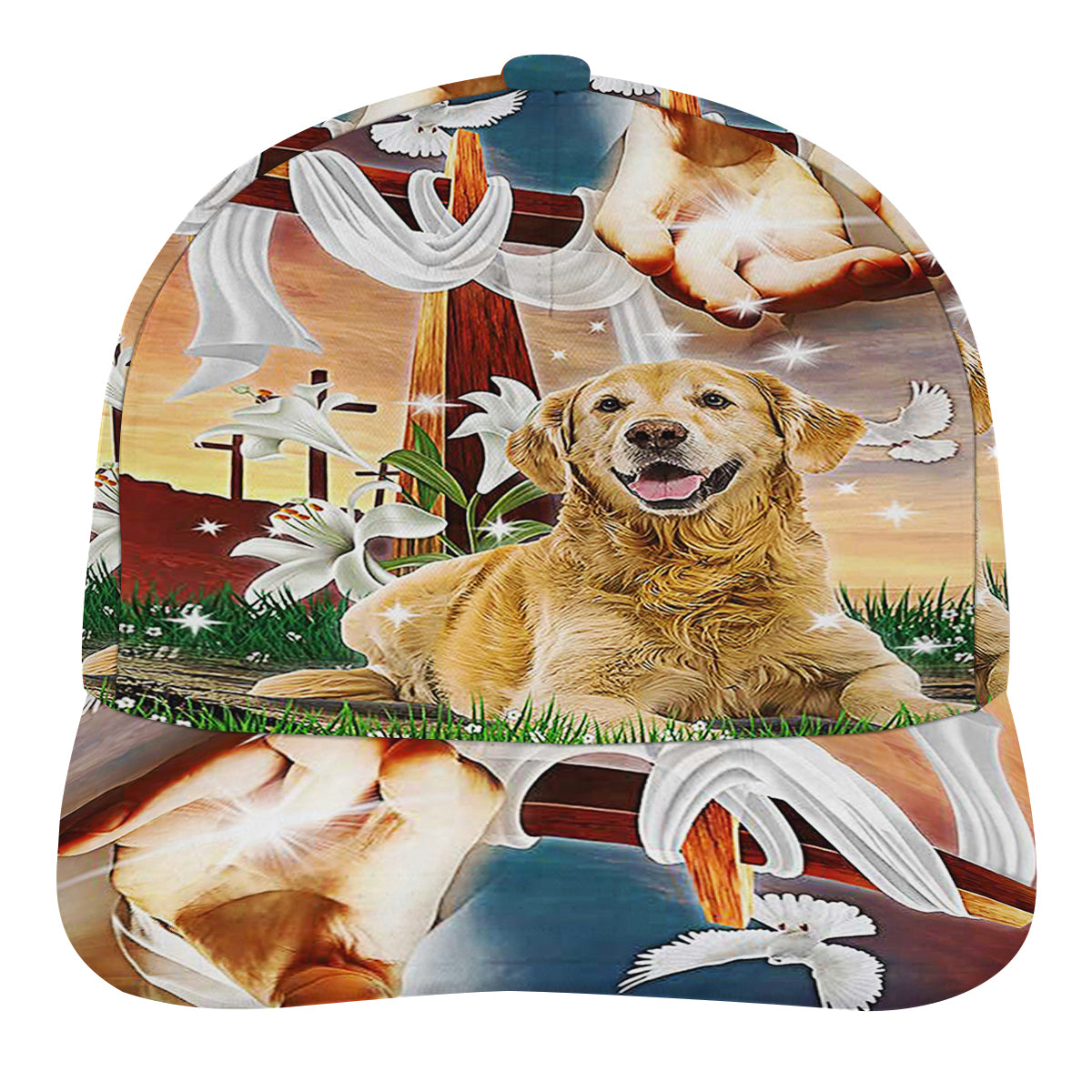 Jesus Is My Savior Golden Retriever Is My Therapy Jesus ChriStDog Golden Retriever Baseball Cap Hat