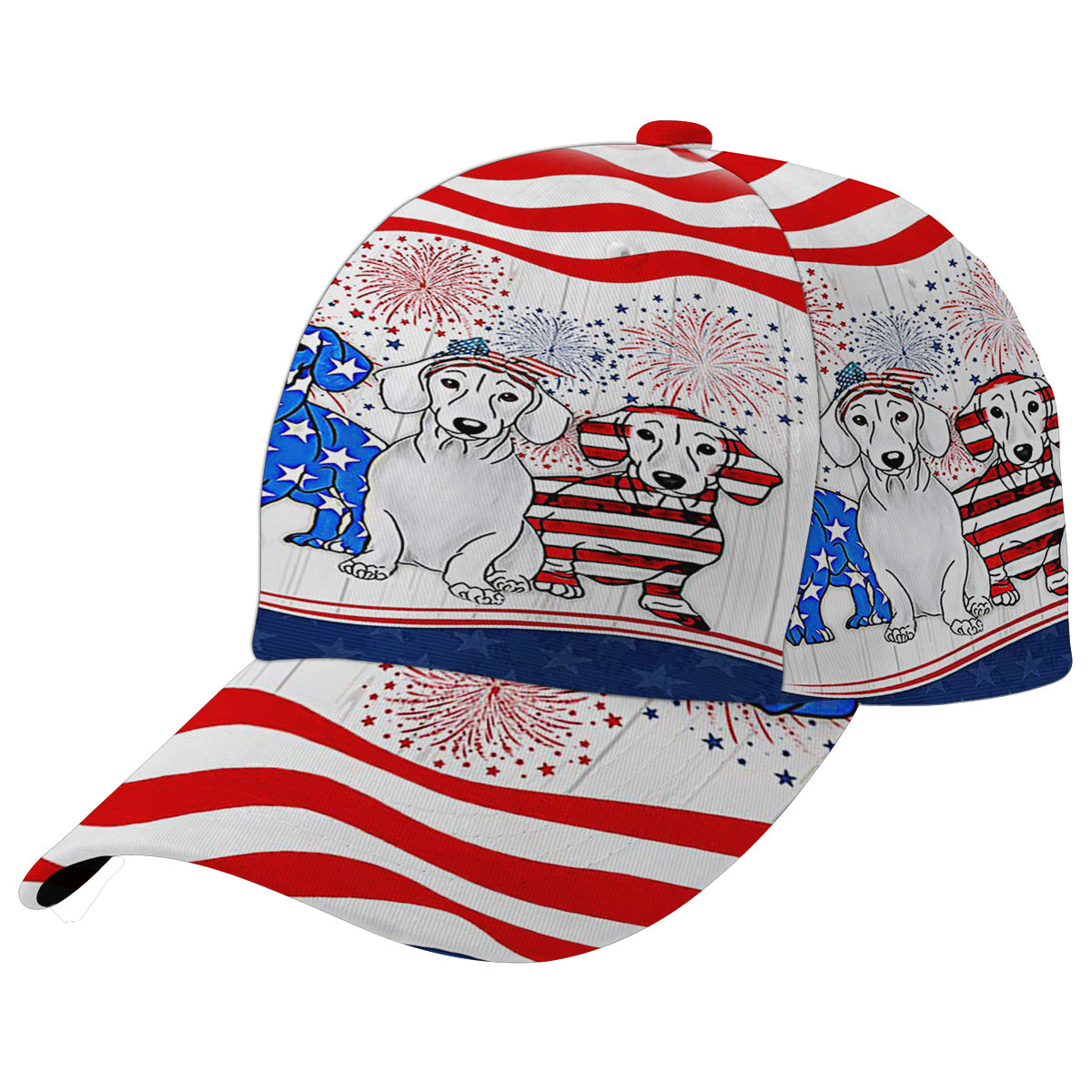 Dachshund American flag Decorative With Dog Baseball Cap Hat