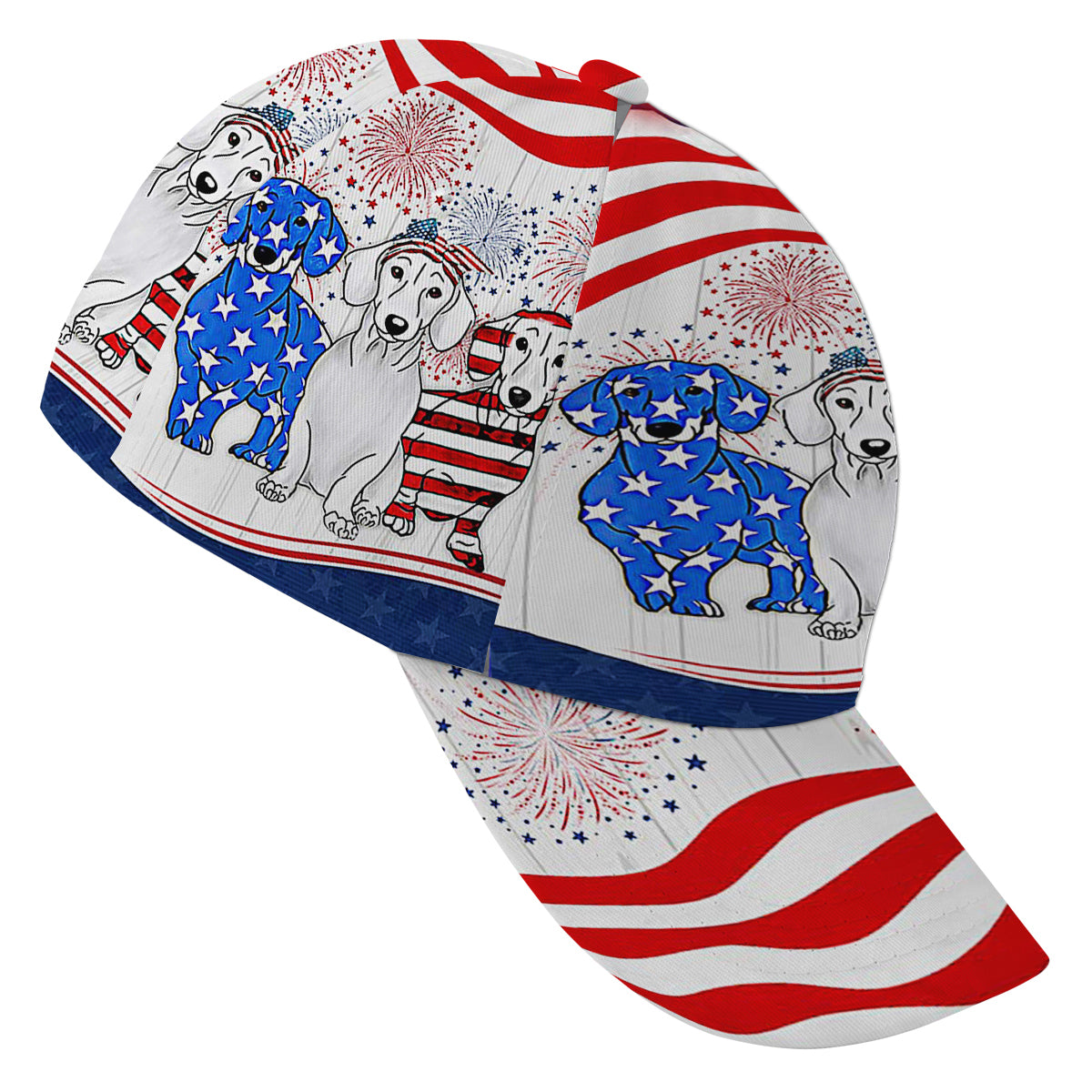 Dachshund American flag Decorative With Dog Baseball Cap Hat