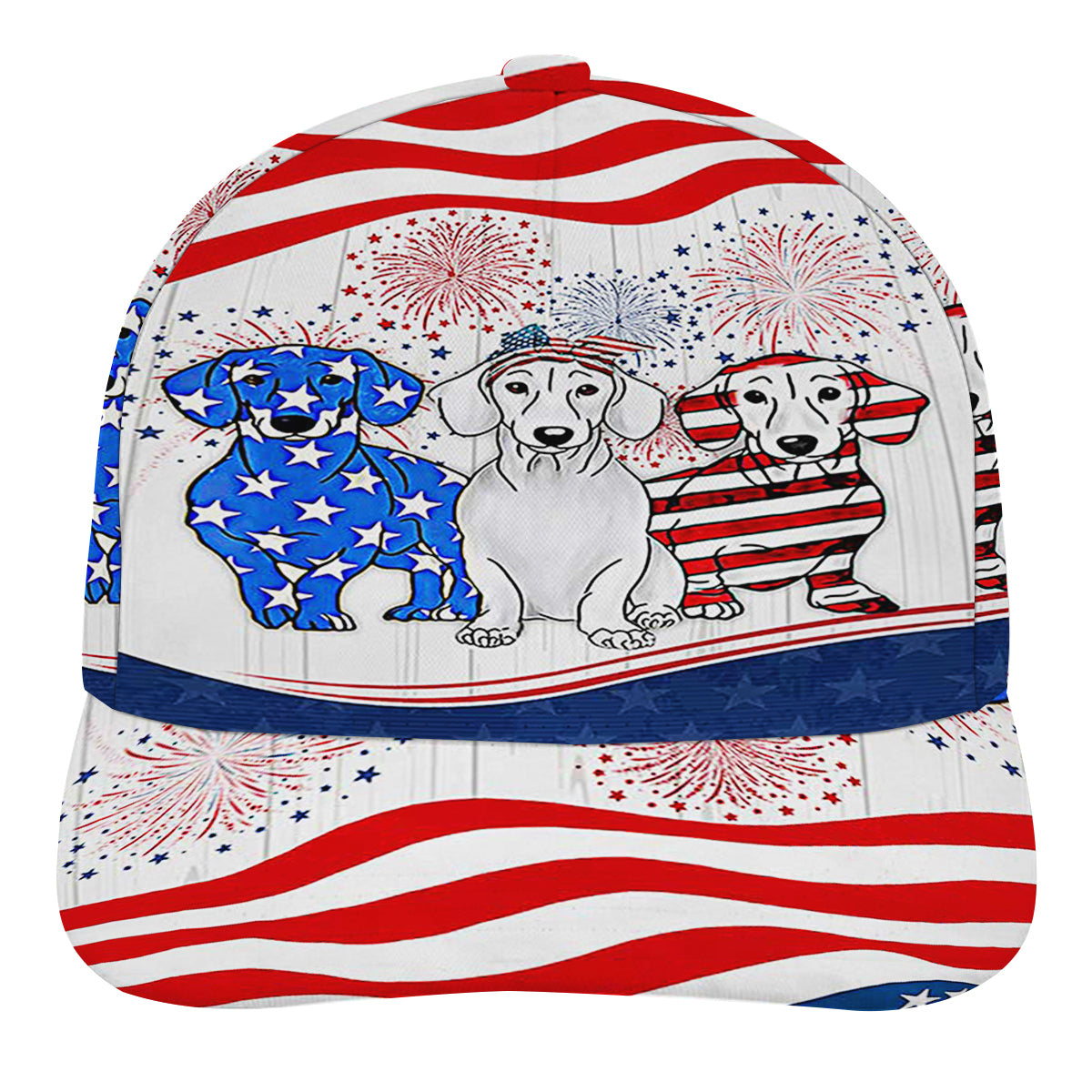 Dachshund American flag Decorative With Dog Baseball Cap Hat