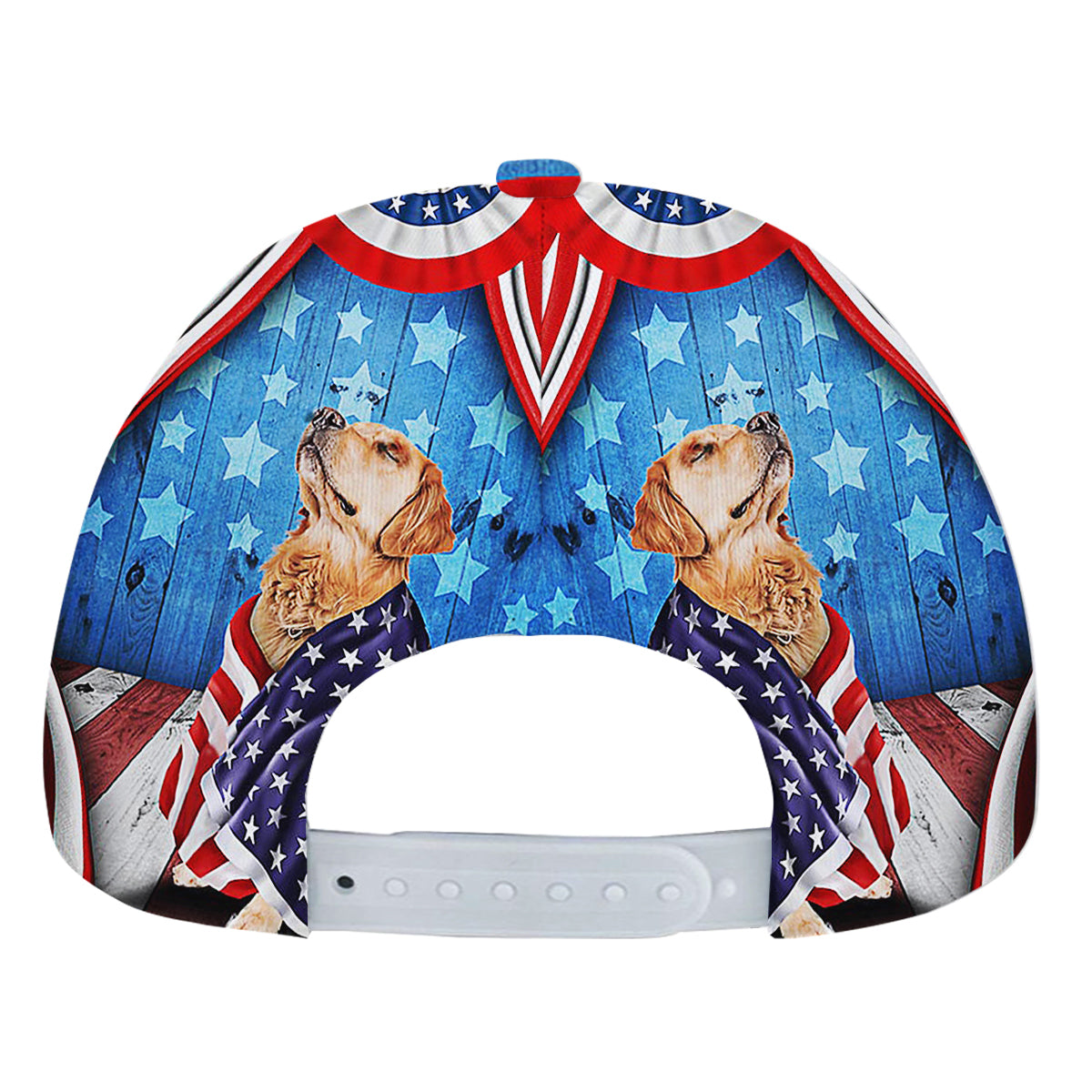 Happy 4th Of July Patriotic Dog Golden Retriever American flag Baseball Cap Hat