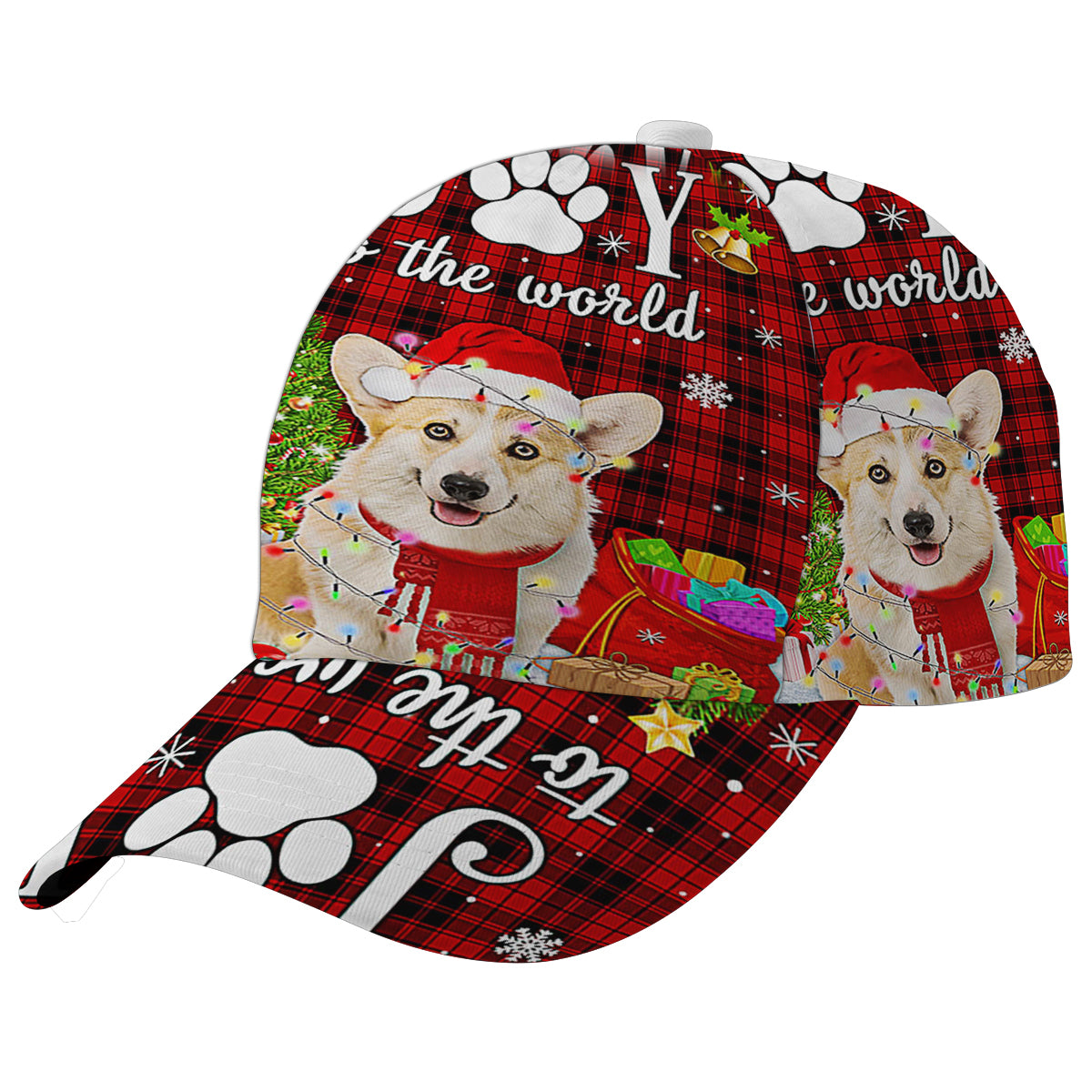 Corgi ChriStas Dog Joy To The World Baseball Cap Hat