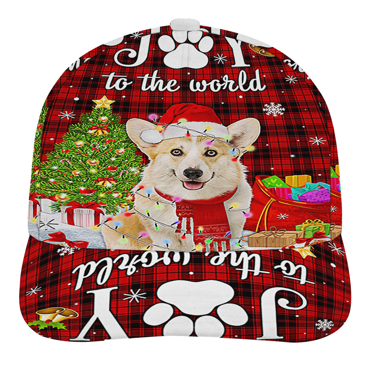 Corgi ChriStas Dog Joy To The World Baseball Cap Hat