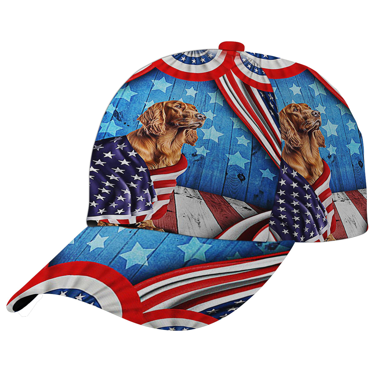 Happy 4th Of July Irish Setter Patriotic Dog American flag Baseball Cap Hat