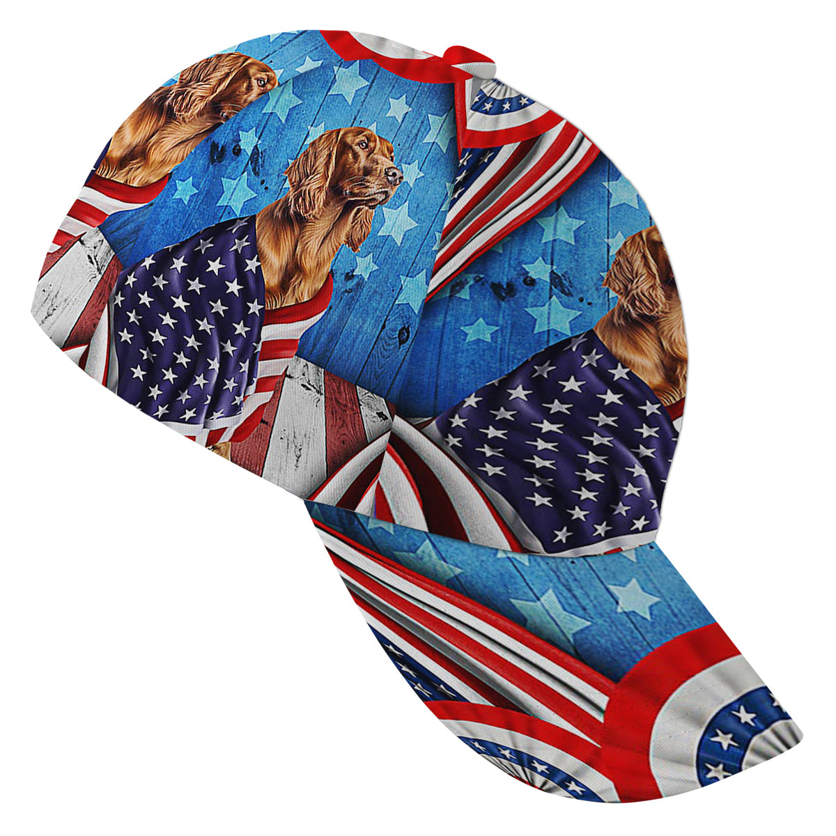 Happy 4th Of July Irish Setter Patriotic Dog American flag Baseball Cap Hat