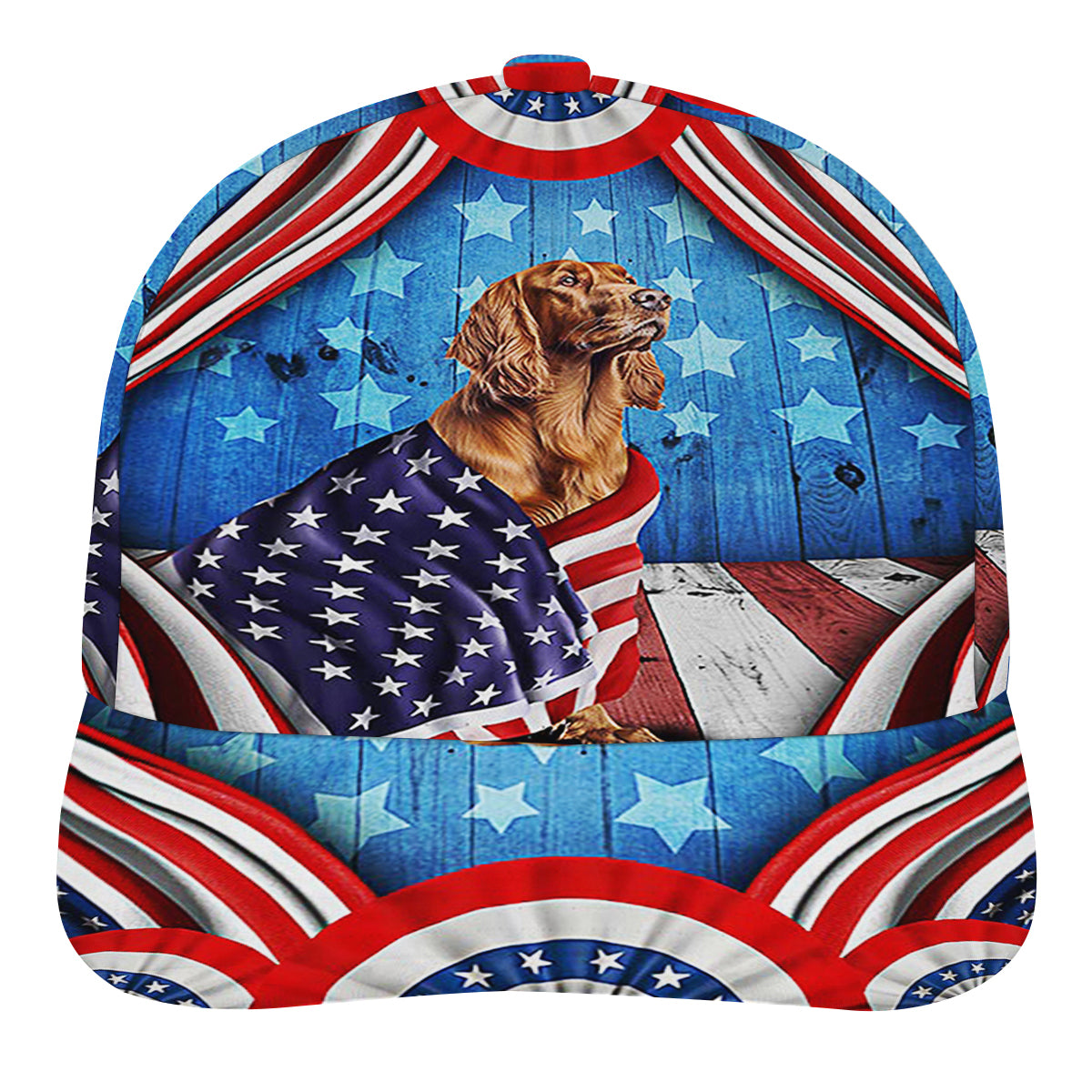 Happy 4th Of July Irish Setter Patriotic Dog American flag Baseball Cap Hat