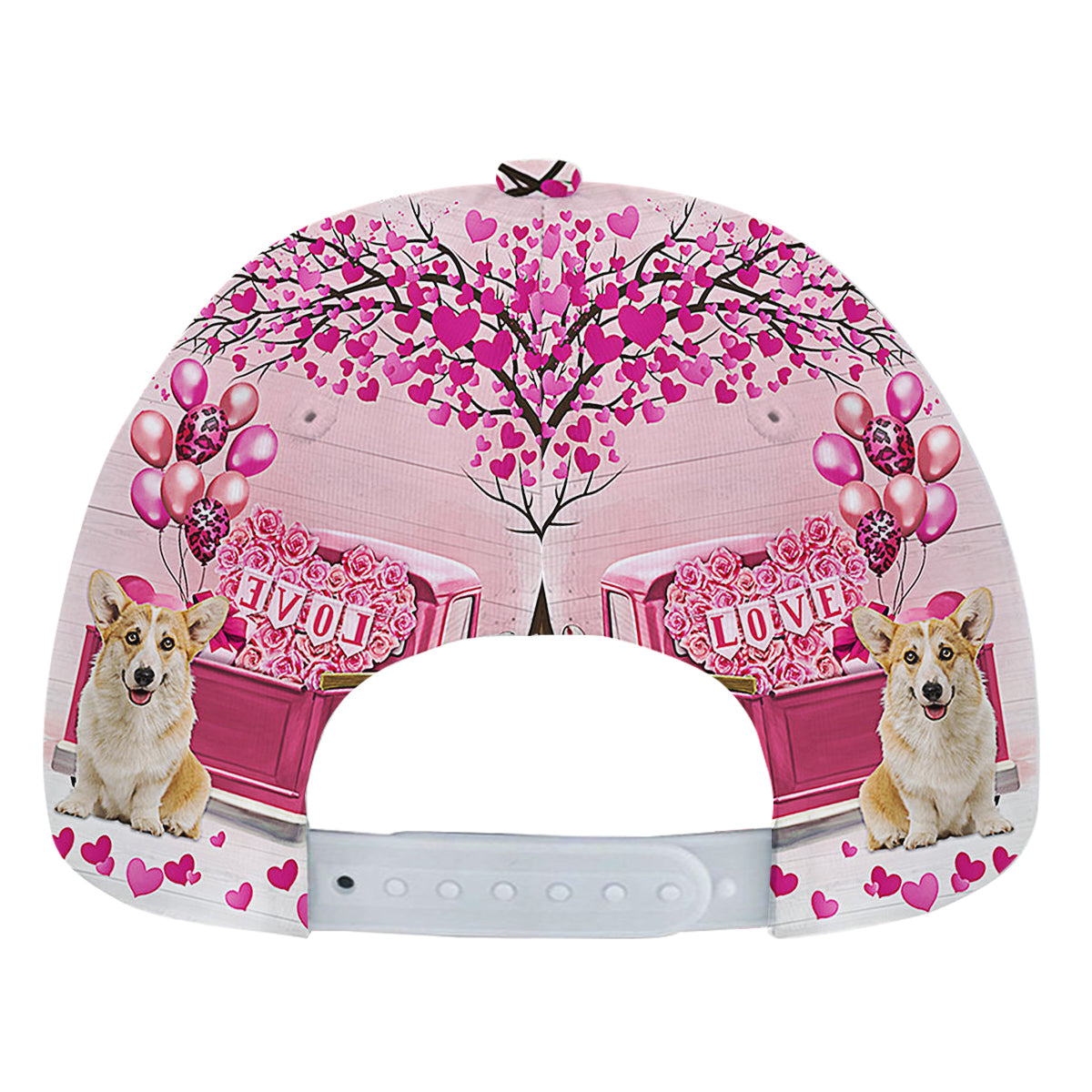 Dog Valentine Corgi Dog Baseball Cap Hat