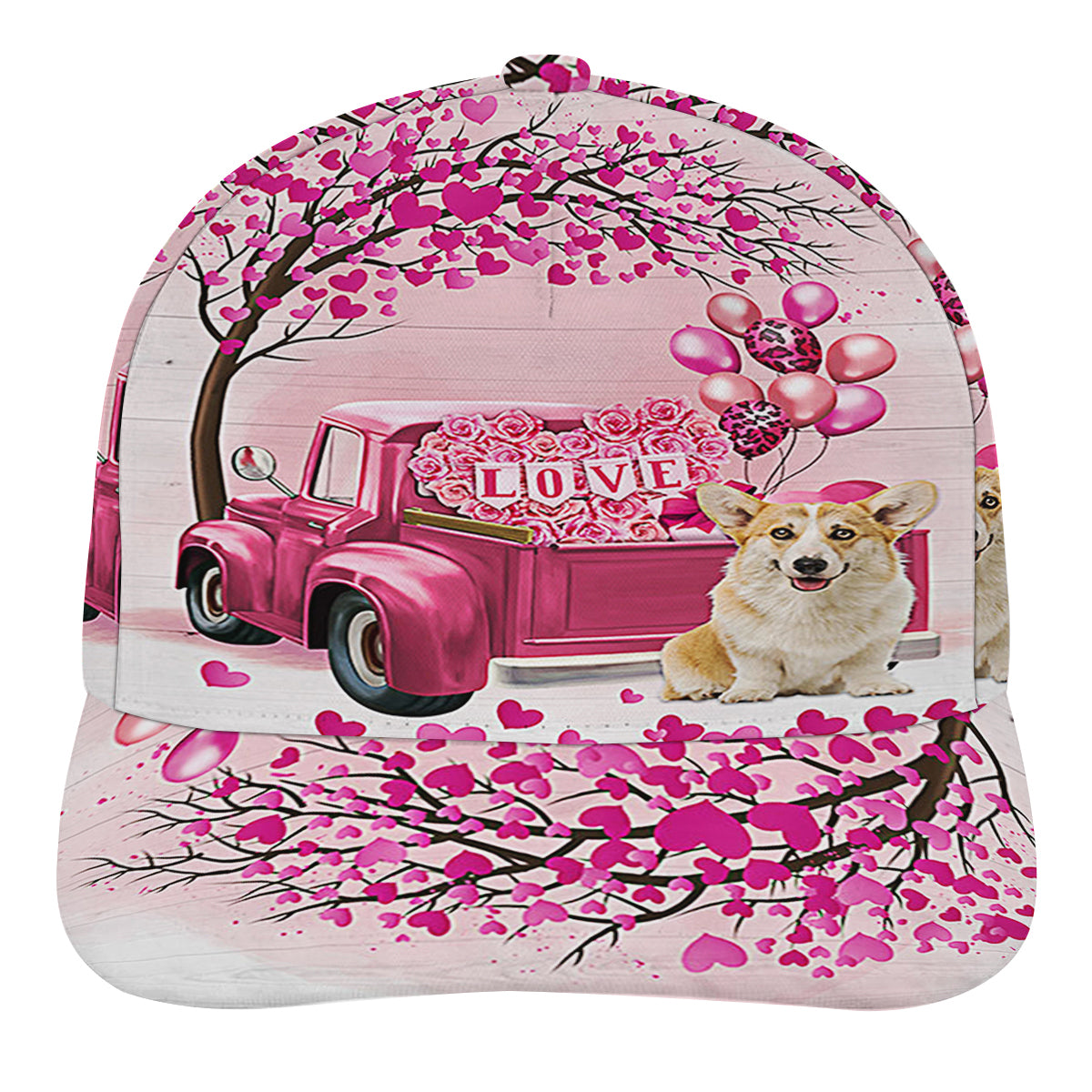 Dog Valentine Corgi Dog Baseball Cap Hat