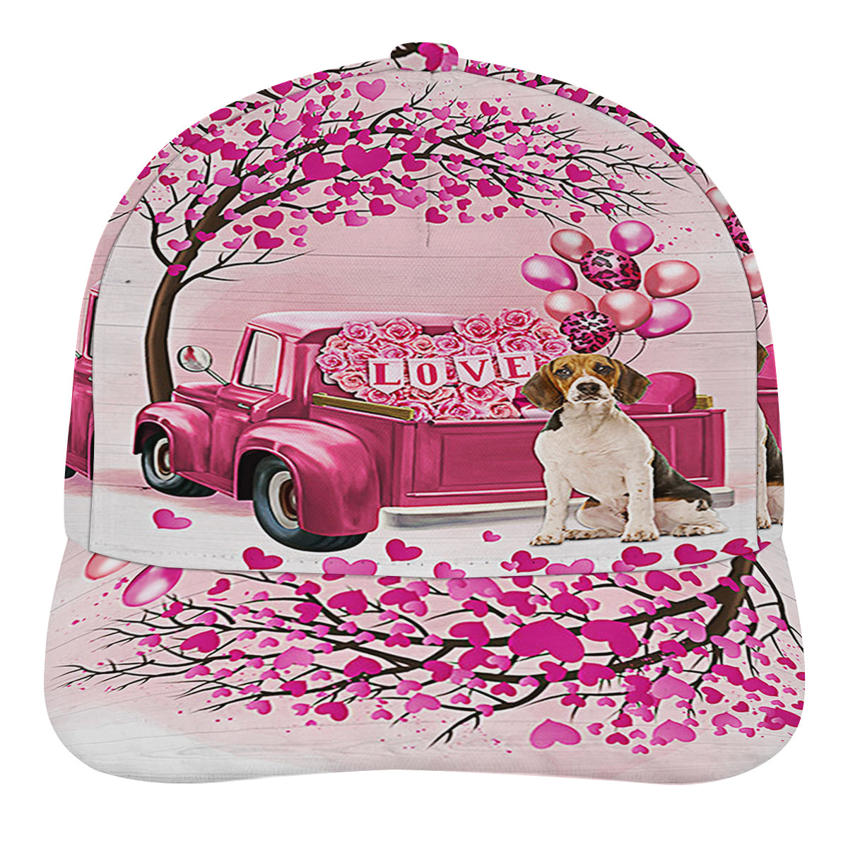 Dog Valentine Beagle Dog Baseball Cap Hat