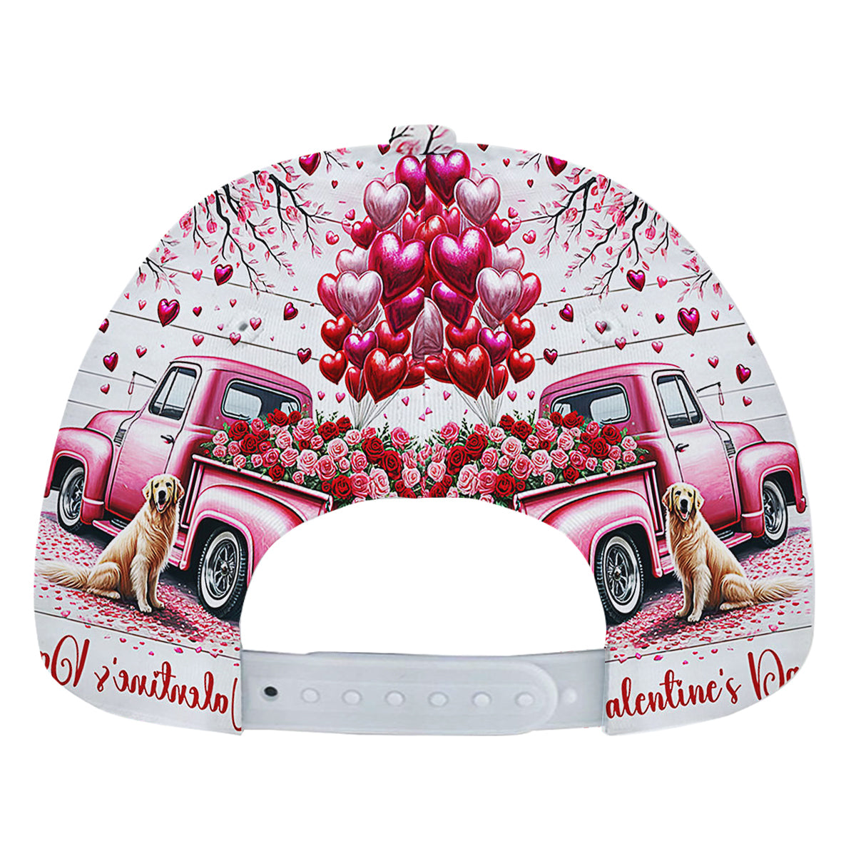 Golden Retriever Dog Happy Valentine's Day Baseball Cap Hat