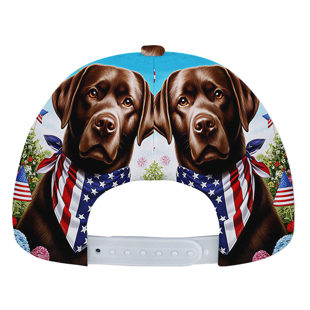 Chocolate Labrador Retriever Dog 4th Of July Baseball Cap Hat