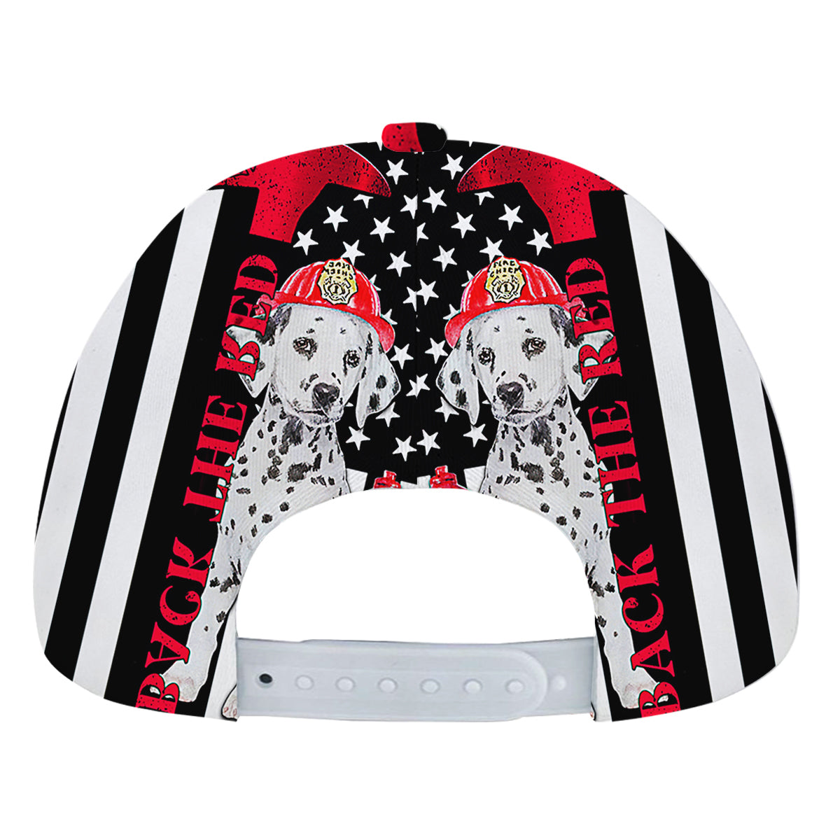 Firefighter Dalmatian Fire Dog Back The Red Baseball Cap Hat