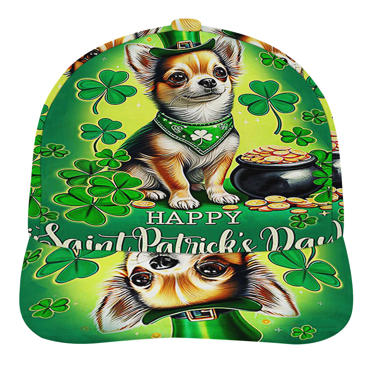 Chihuahua Dog St Patrick's Day Baseball Cap Hat