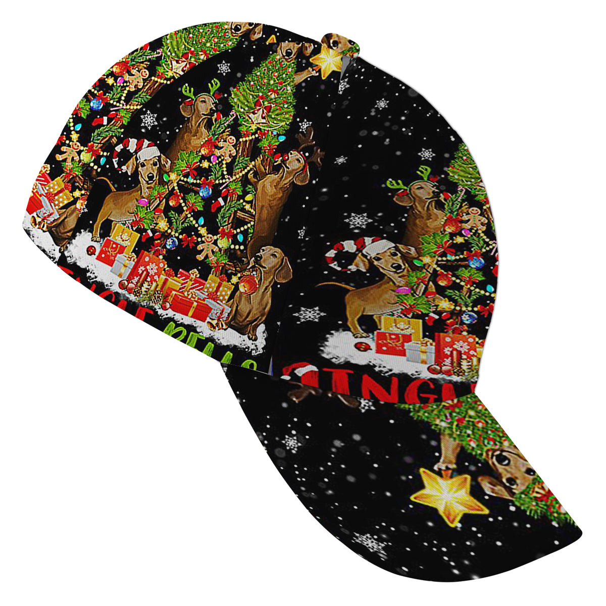 ChriStas Dachshund Dog ChriStas Tree Baseball Cap Hat