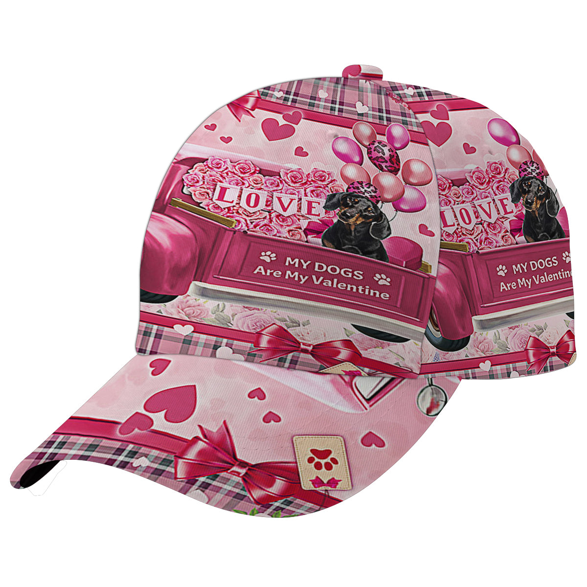 Dachshund My Dogs Are My Valentine Baseball Cap Hat
