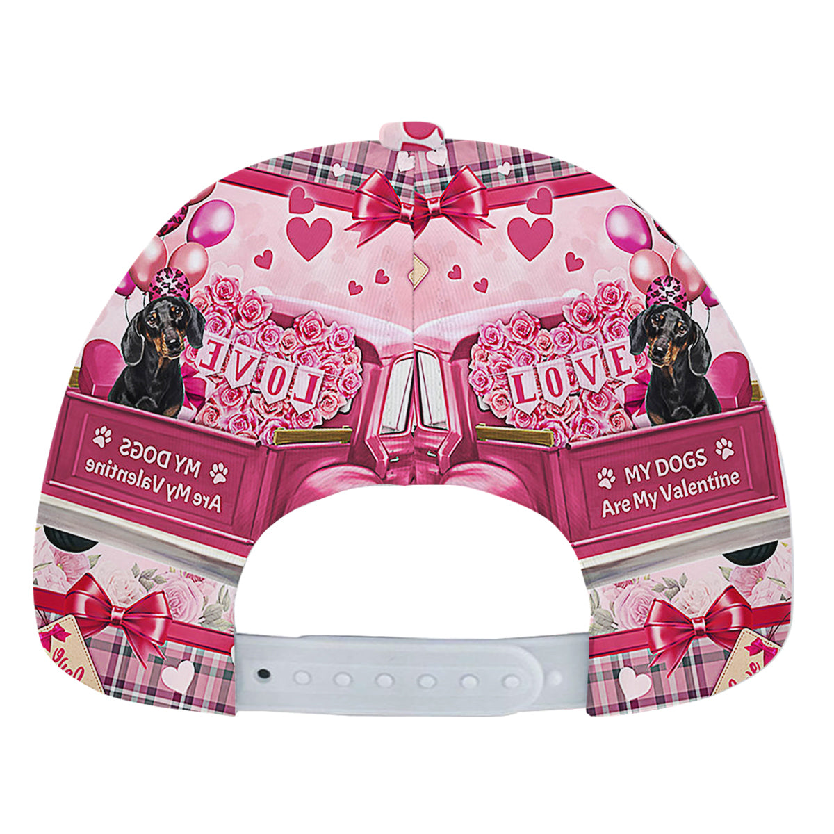 Dachshund My Dogs Are My Valentine Baseball Cap Hat