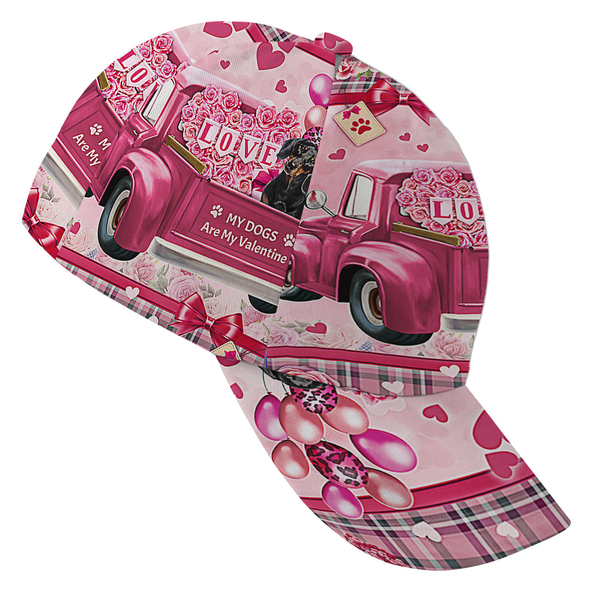 Dachshund My Dogs Are My Valentine Baseball Cap Hat