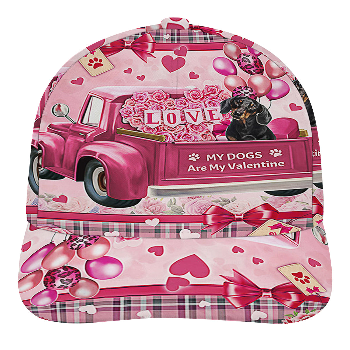 Dachshund My Dogs Are My Valentine Baseball Cap Hat