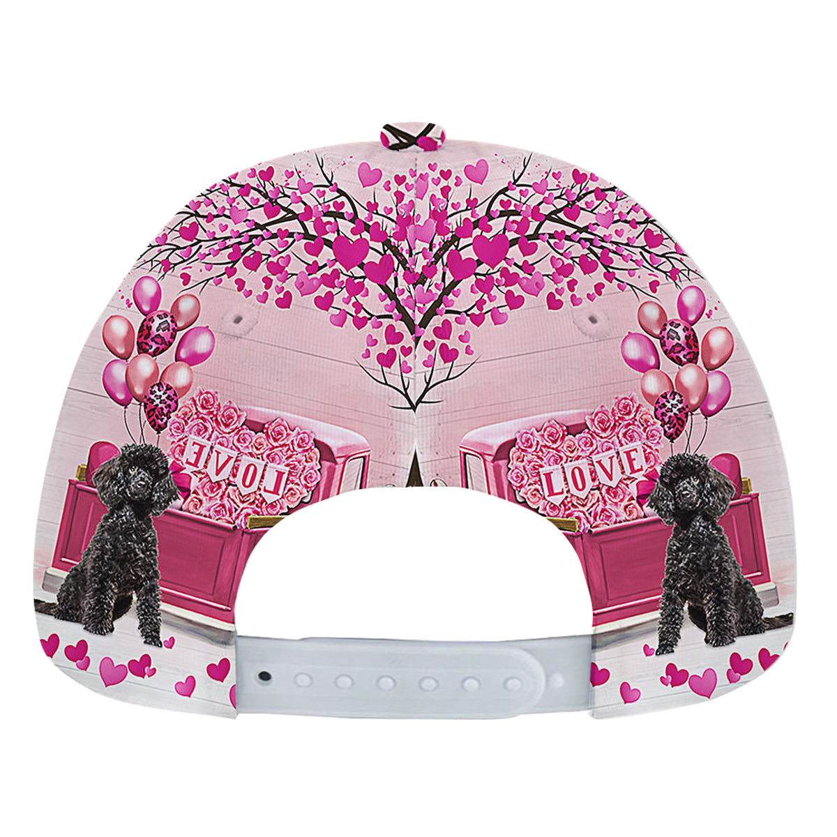 Dog Valentine Black Poodle Baseball Cap Hat