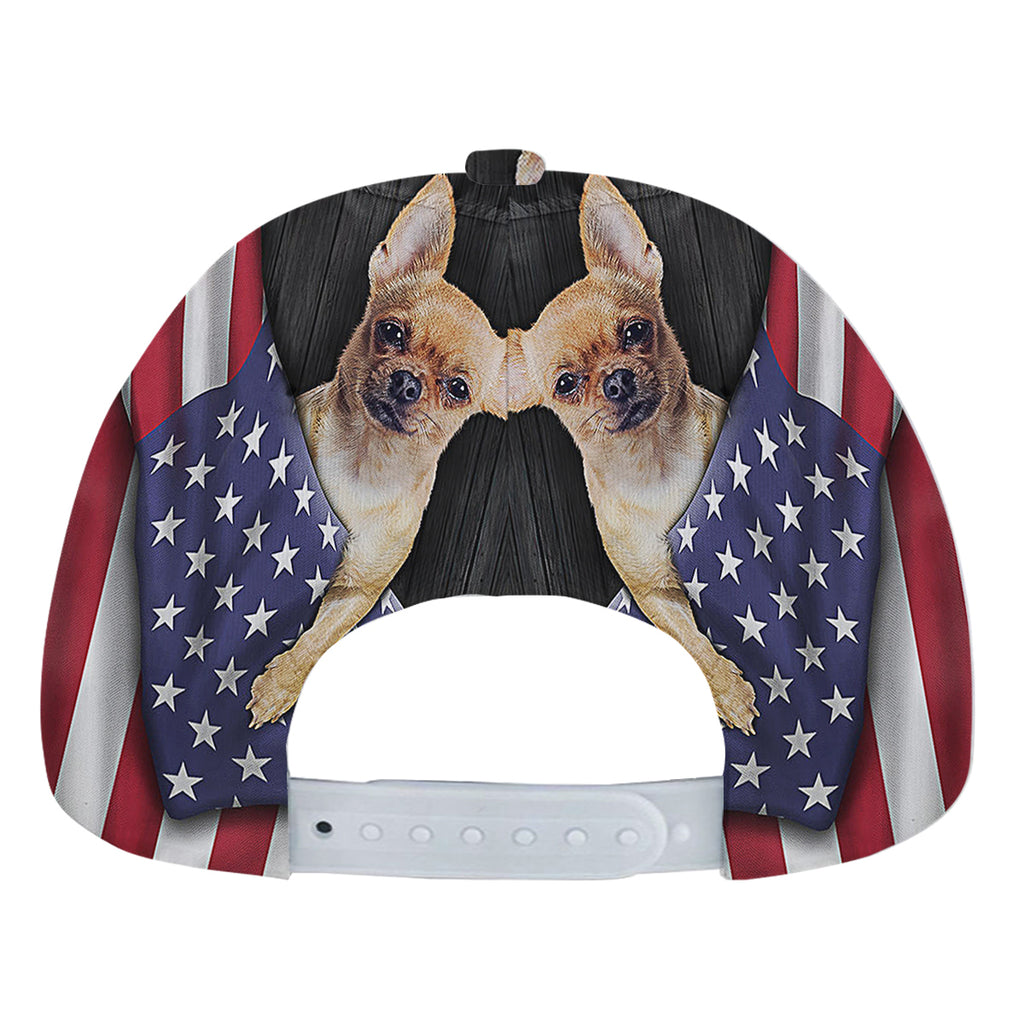 Chihuahua Dog American flag Baseball Cap Hat