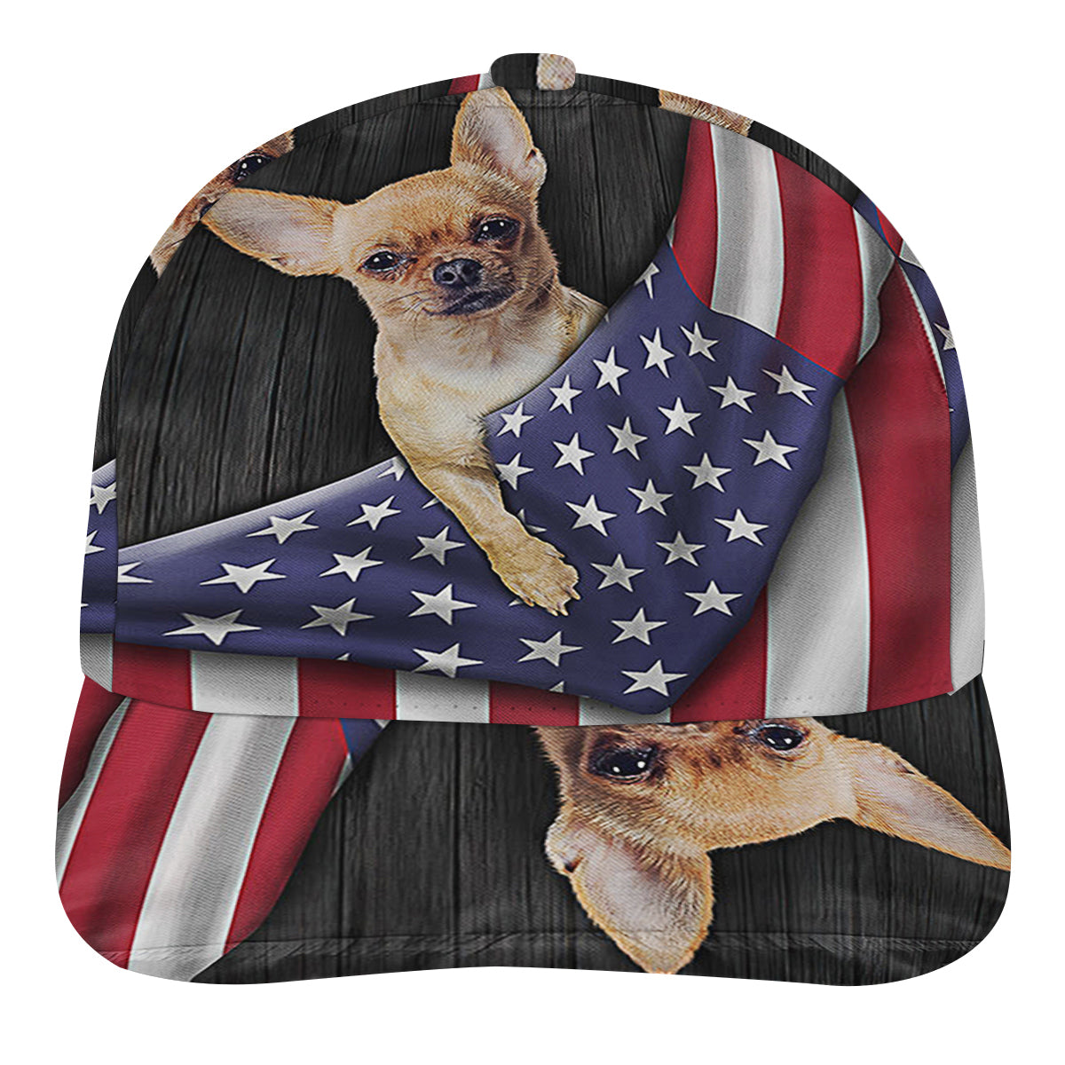 Chihuahua Dog American flag Baseball Cap Hat
