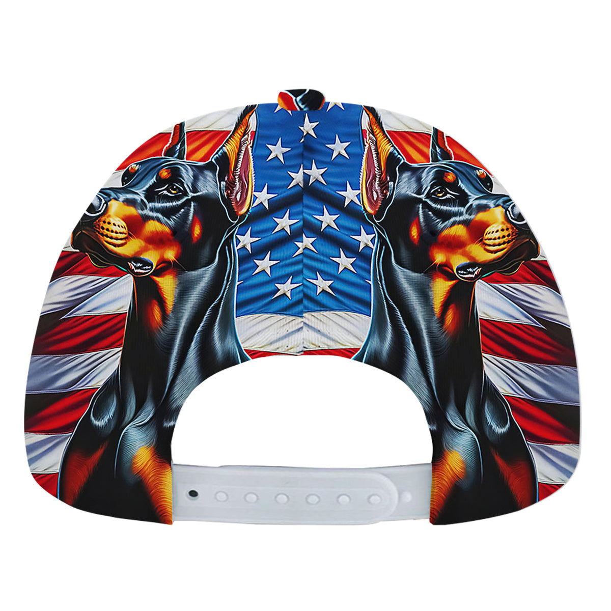 Doberman Pinscher Dog American flag Baseball Cap Hat