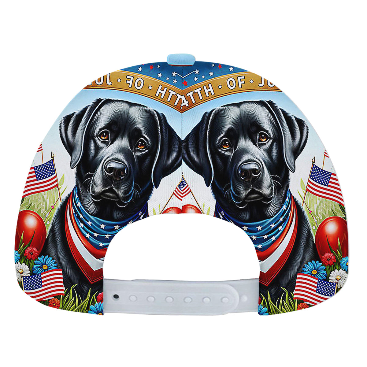 Black Labrador Retriever Dog 4th Of July Baseball Cap Hat