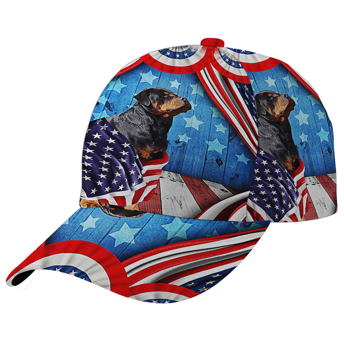 Happy 4th Of July Rottweiler Patriotic Dog American flag Baseball Cap Hat