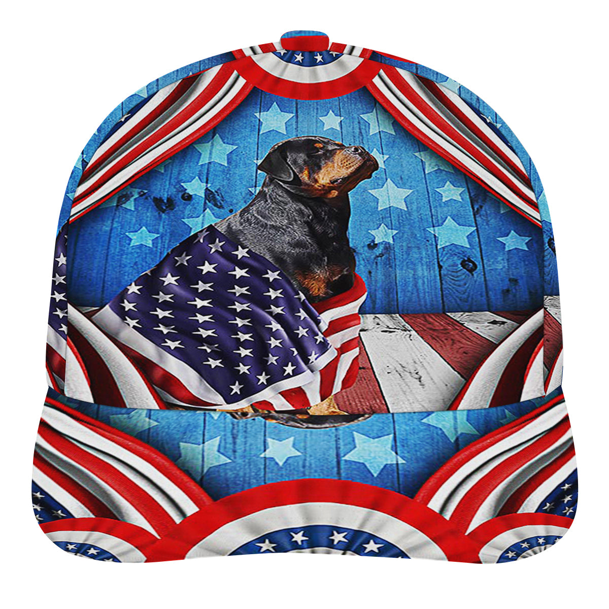 Happy 4th Of July Rottweiler Patriotic Dog American flag Baseball Cap Hat