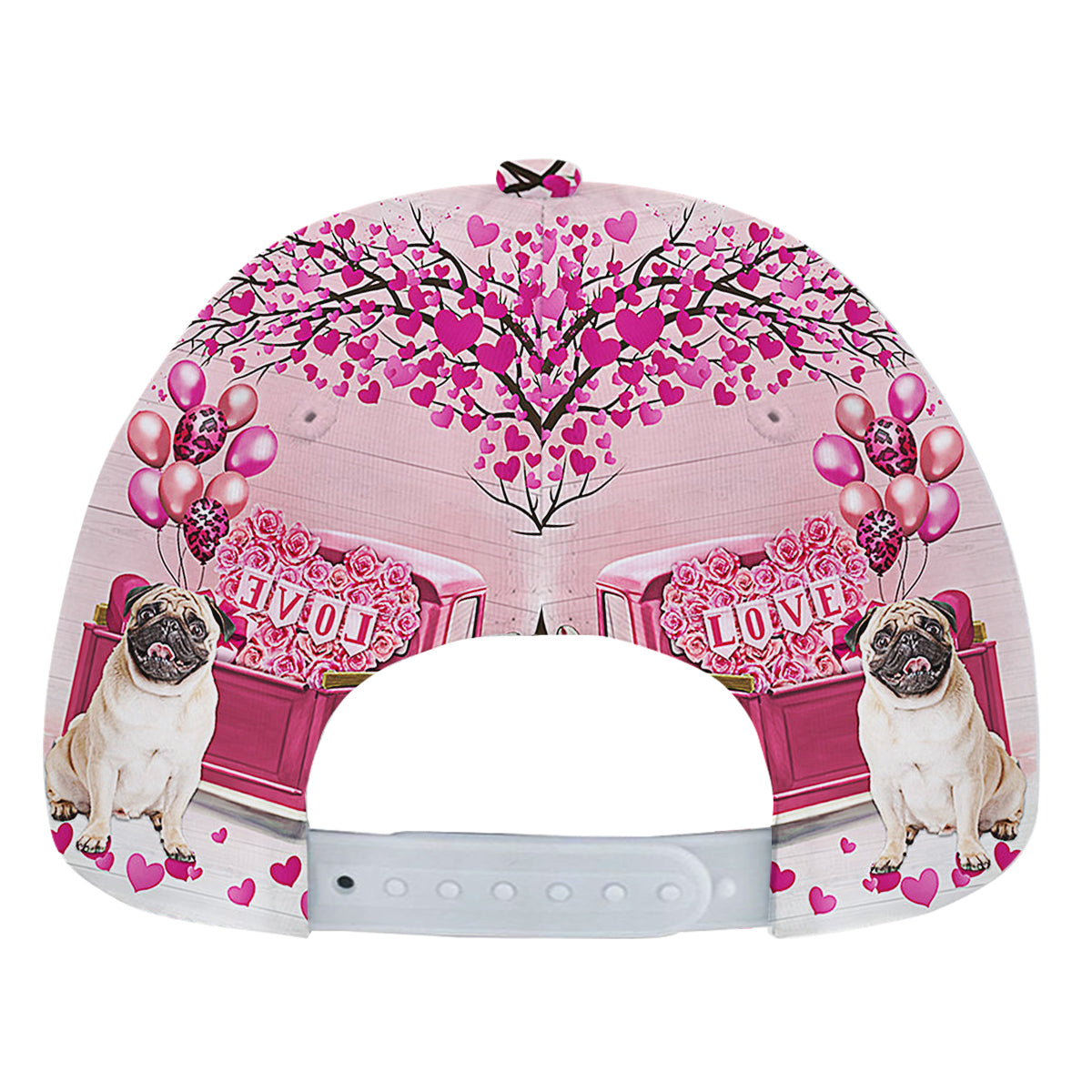 Dog Valentine Pug Baseball Cap Hat