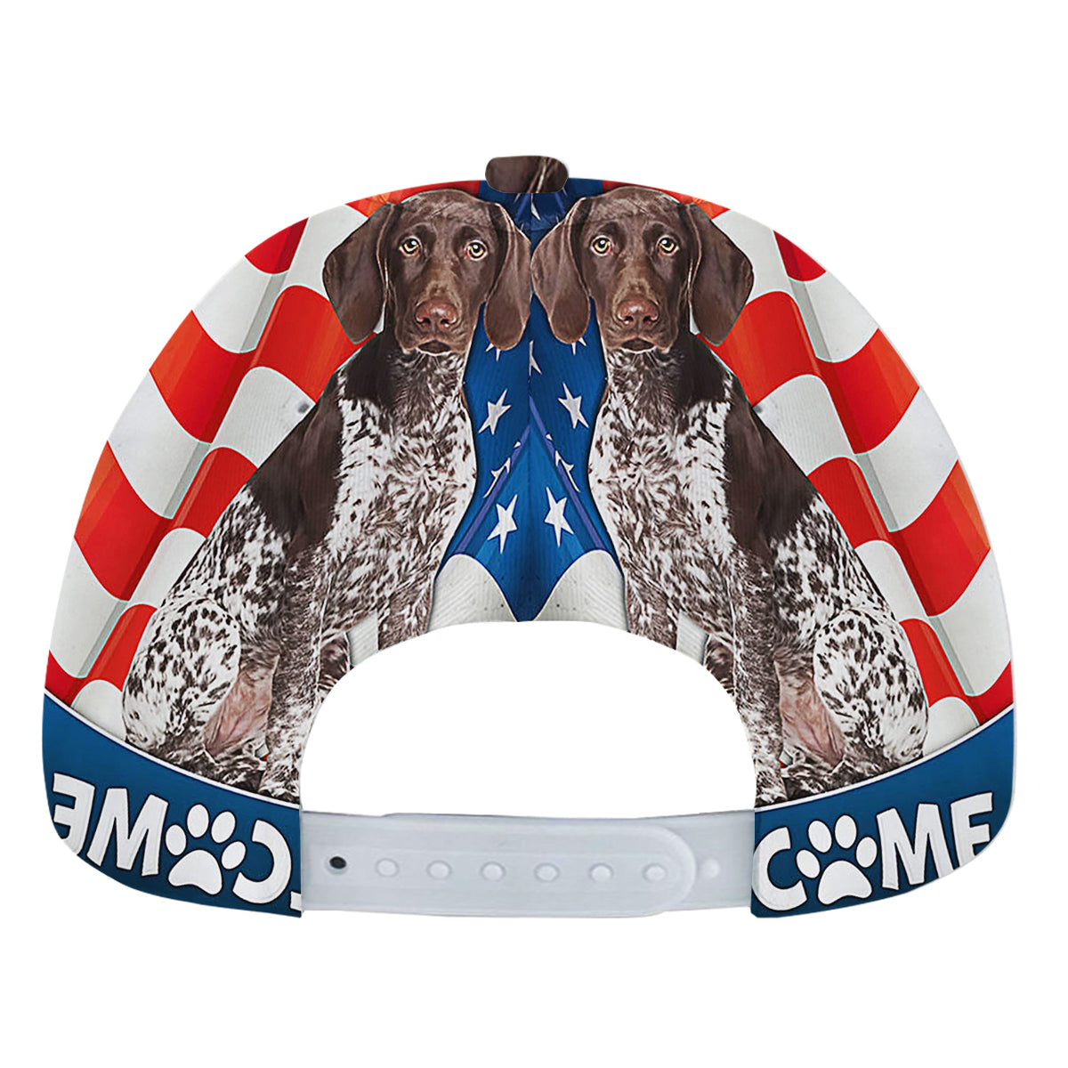 German Shorthaired Pointer Dog American flag Baseball Cap Hat