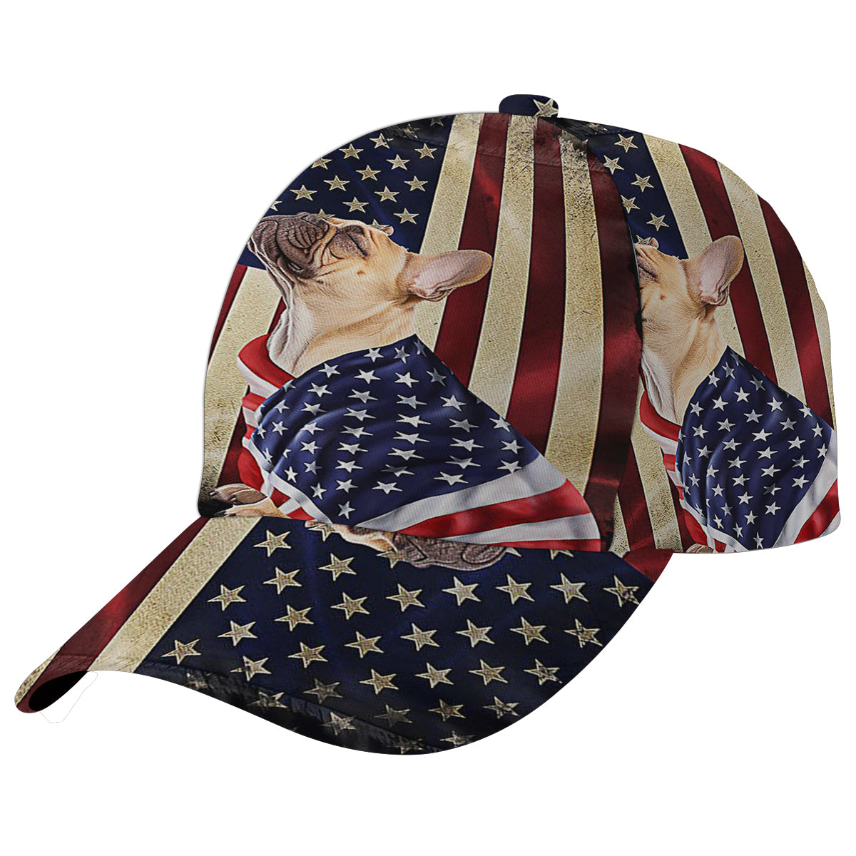 French Bulldog American flag Patriot Baseball Cap Hat