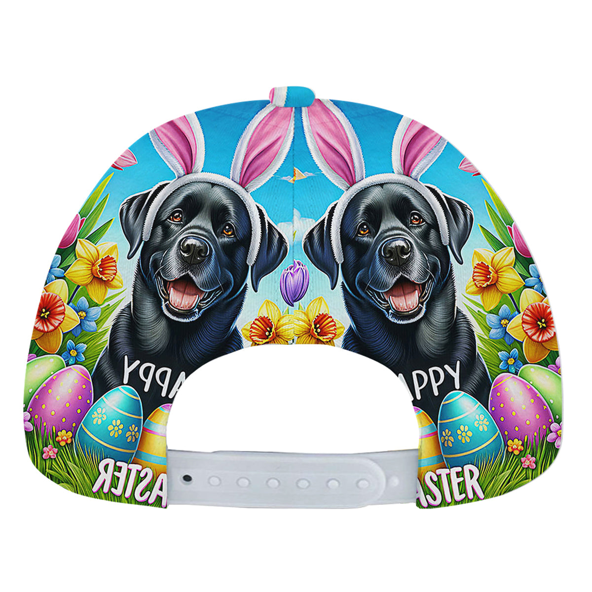 Black Labrador Dog Happy EaStr Baseball Cap Hat