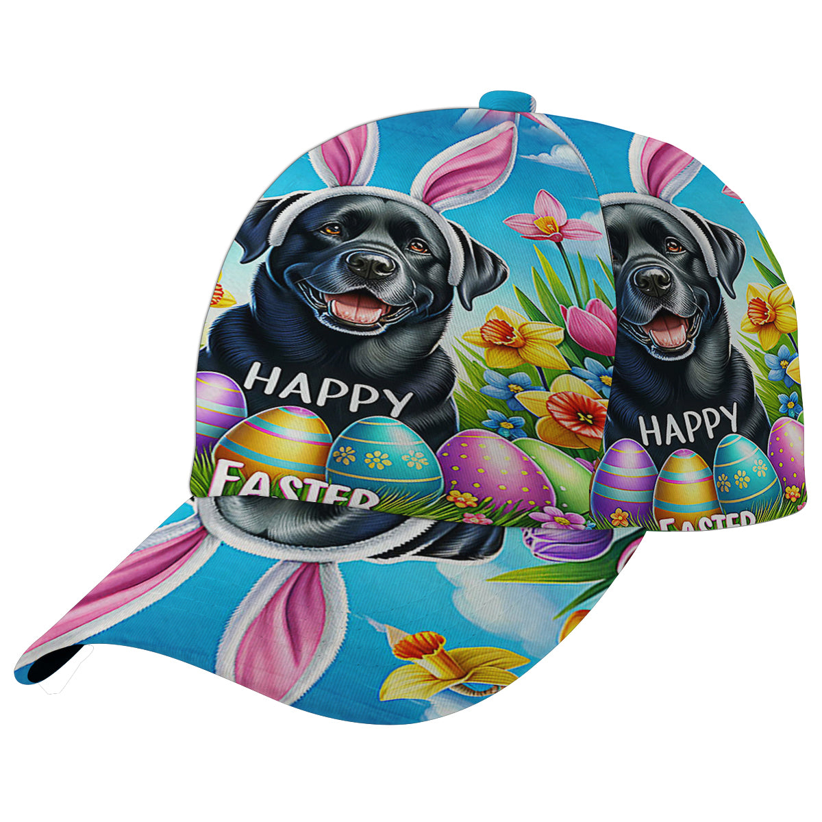 Black Labrador Dog Happy EaStr Baseball Cap Hat