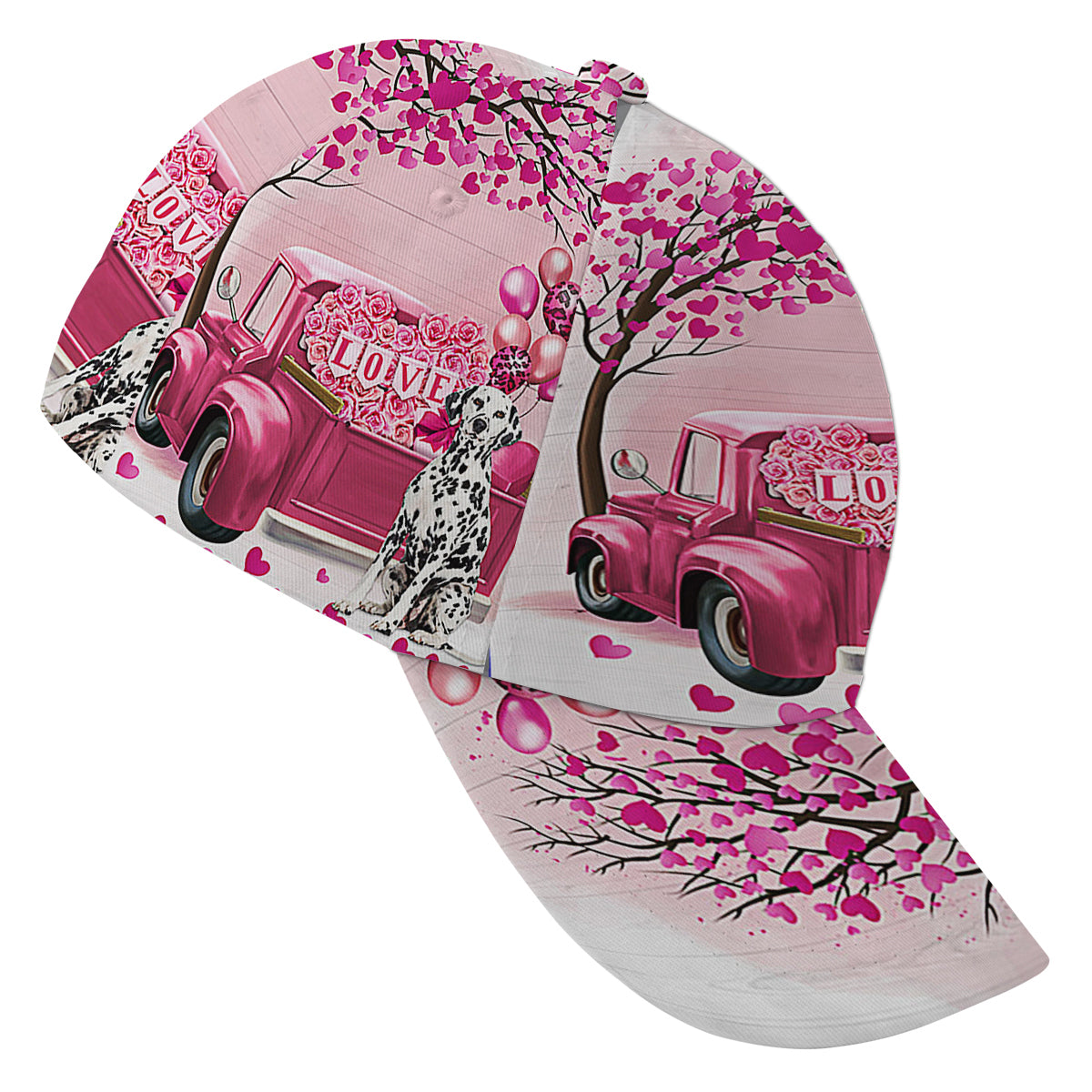 Dog Valentine Dalmatian Dog Baseball Cap Hat