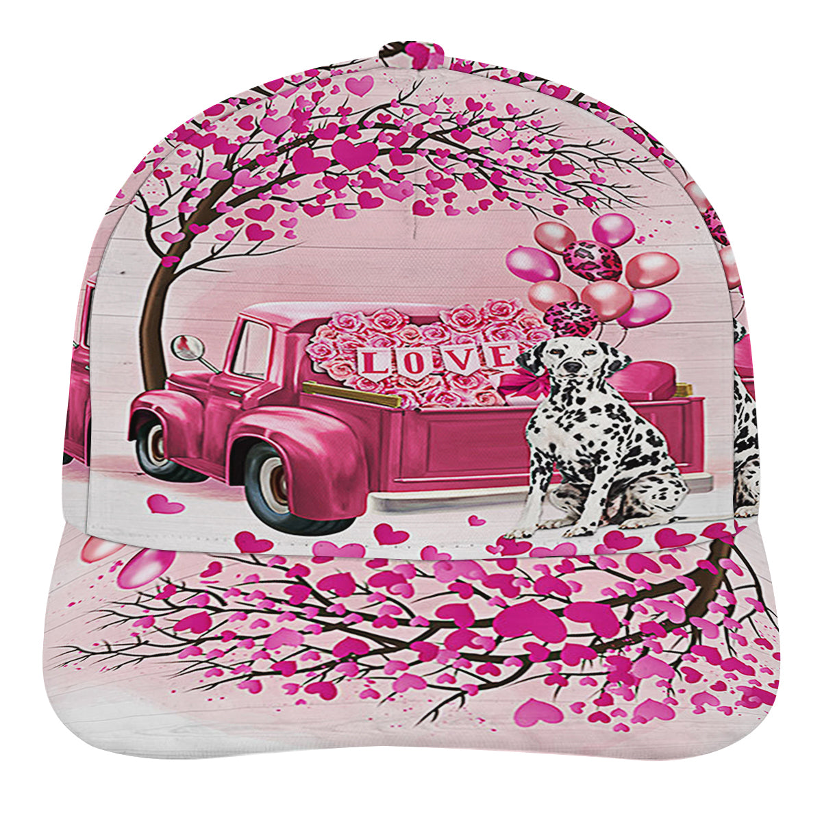 Dog Valentine Dalmatian Dog Baseball Cap Hat