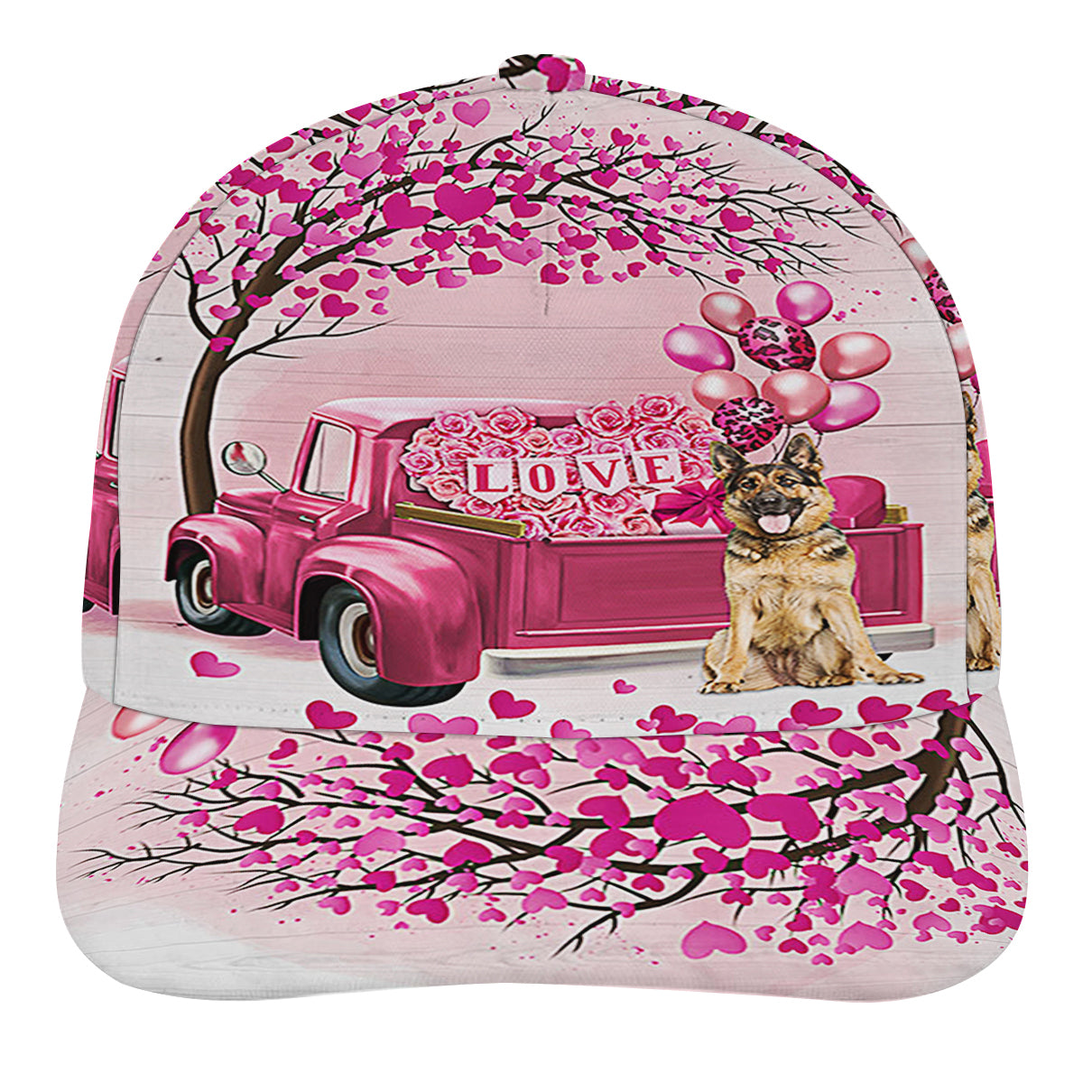 Dog Valentine German Shepherd Baseball Cap Hat