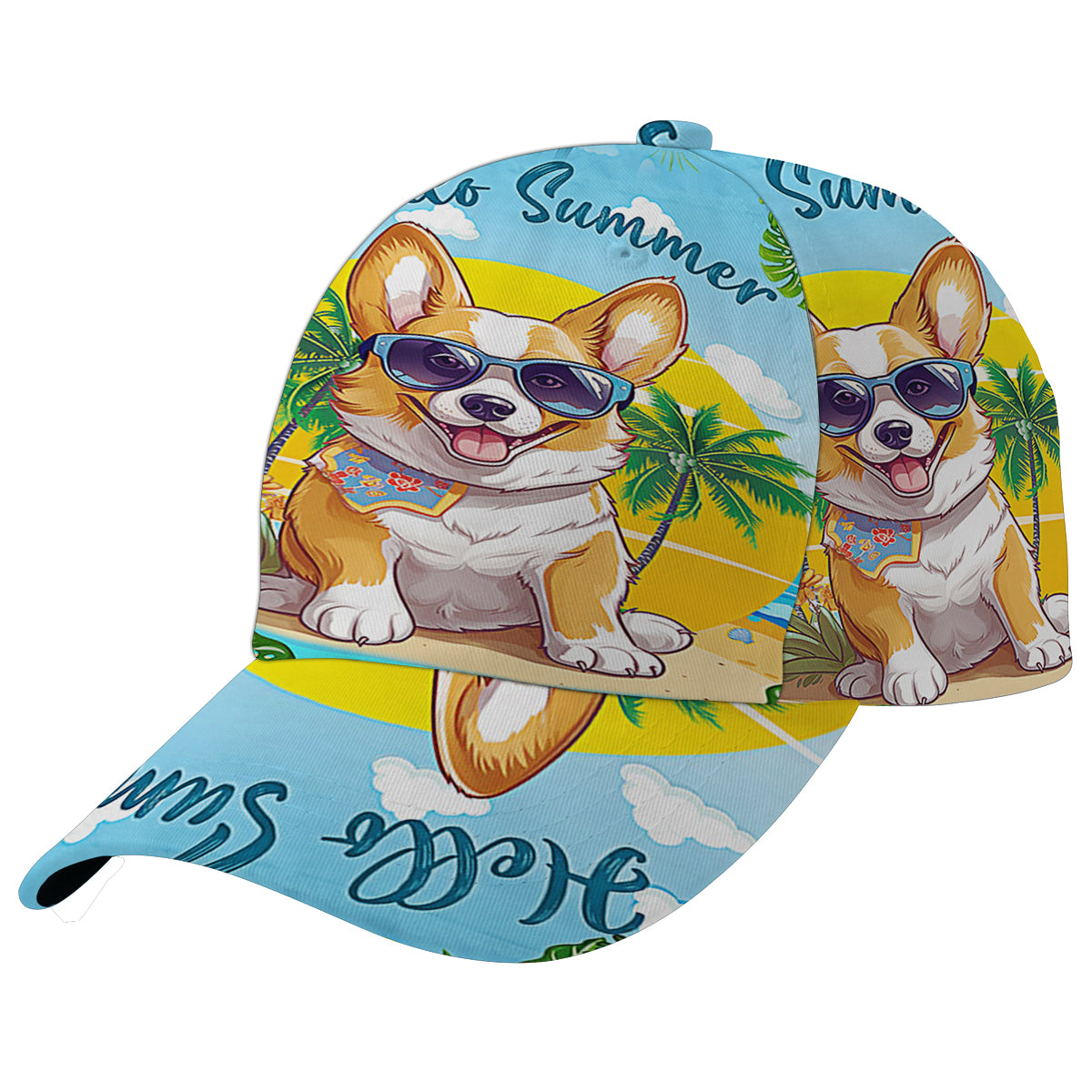 Corgi Dog Hello Summer Baseball Cap Hat