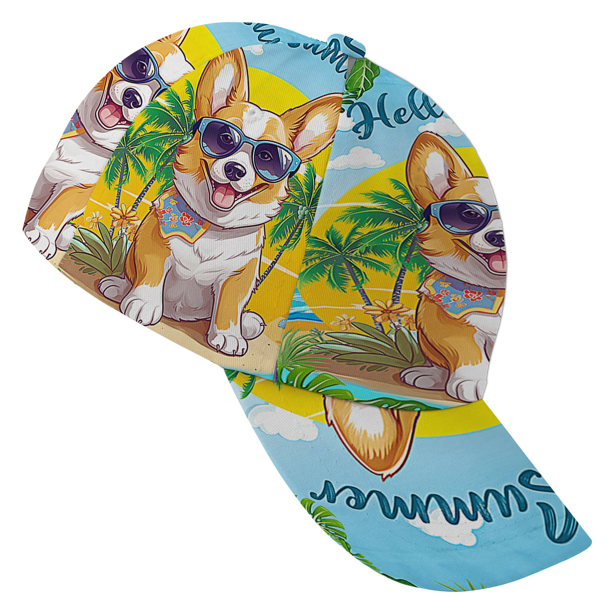 Corgi Dog Hello Summer Baseball Cap Hat