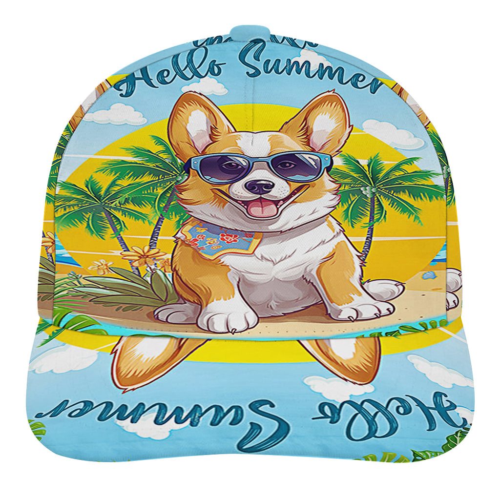 Corgi Dog Hello Summer Baseball Cap Hat